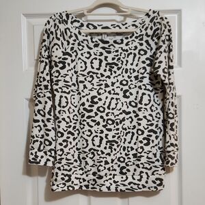 Leopard Print Women's Off Shoulder Top